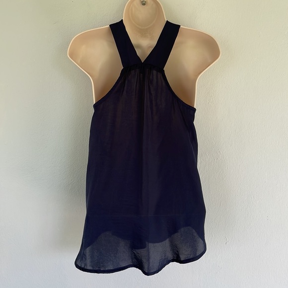 Charlotte Russe metallic blue satin blouse size XS - Picture 7 of 9